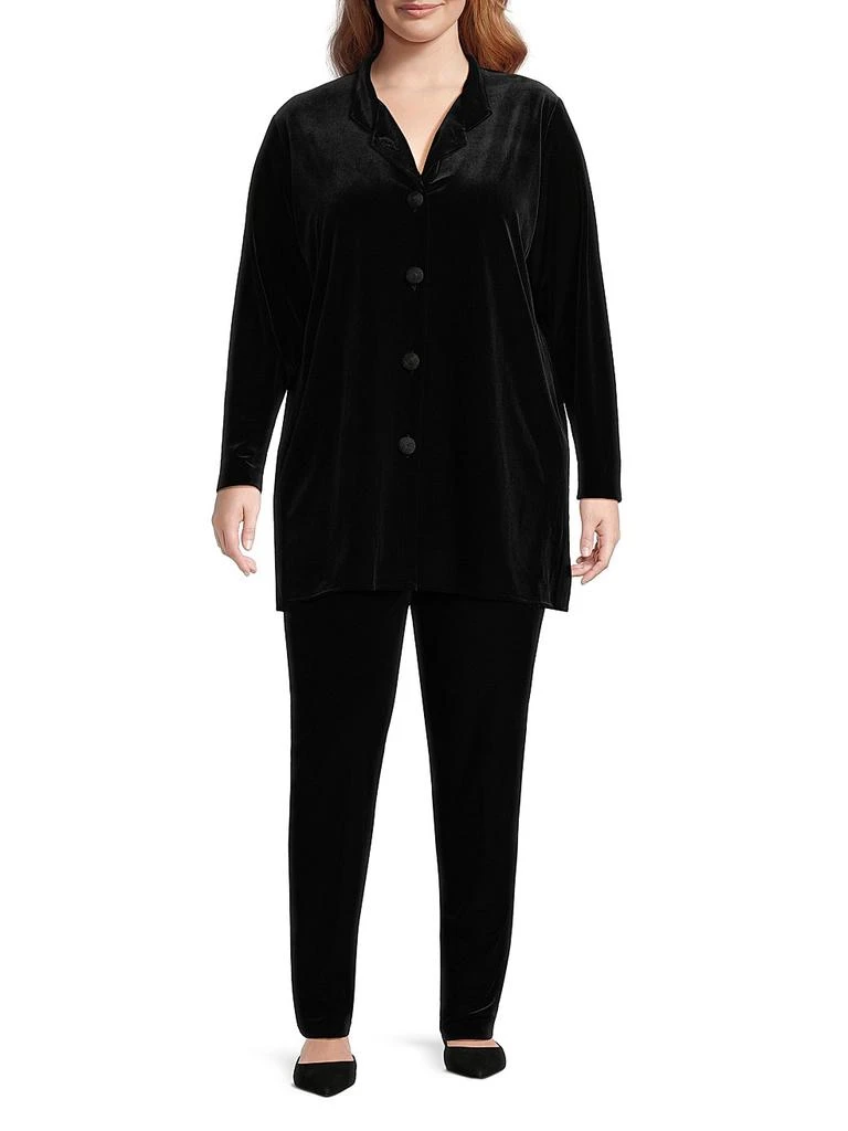 Caroline Rose Stretch Velvet Leggings 2