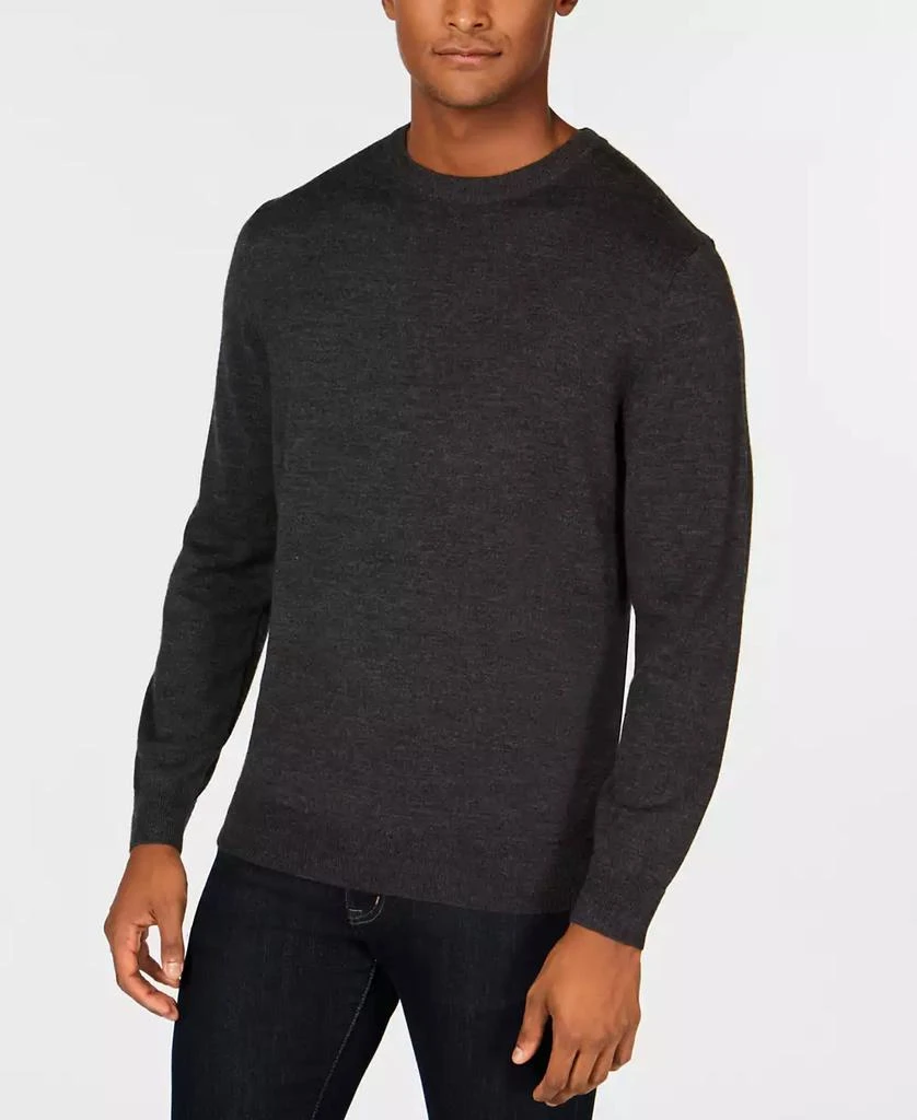 Club Room Men's Solid Crew Neck Merino Wool Blend Sweater, Created for Macy's 1