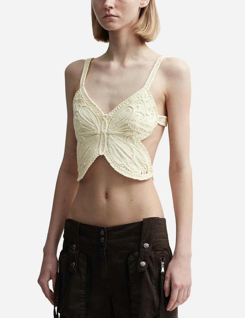 Blumarine Cropped Top with Embroidery Butterfly 2