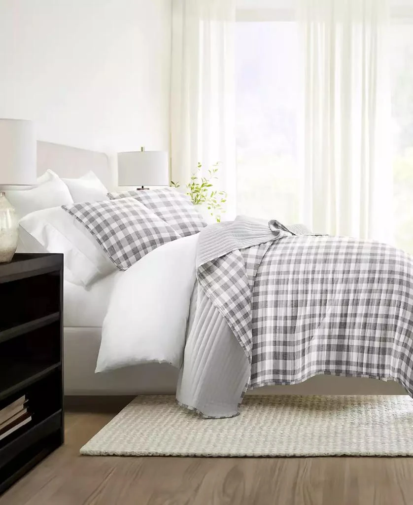 IENJOY HOME Watercolor Plaid Reversible 3-Pc. Quilt Set 2