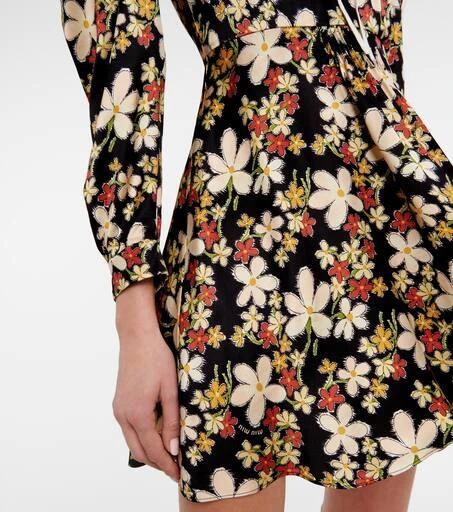Miu Miu Floral satin sablé minidress 5