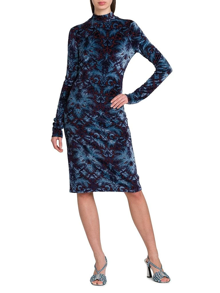 ETRO Jacquard Velvet Mock Turtleneck Dress 2