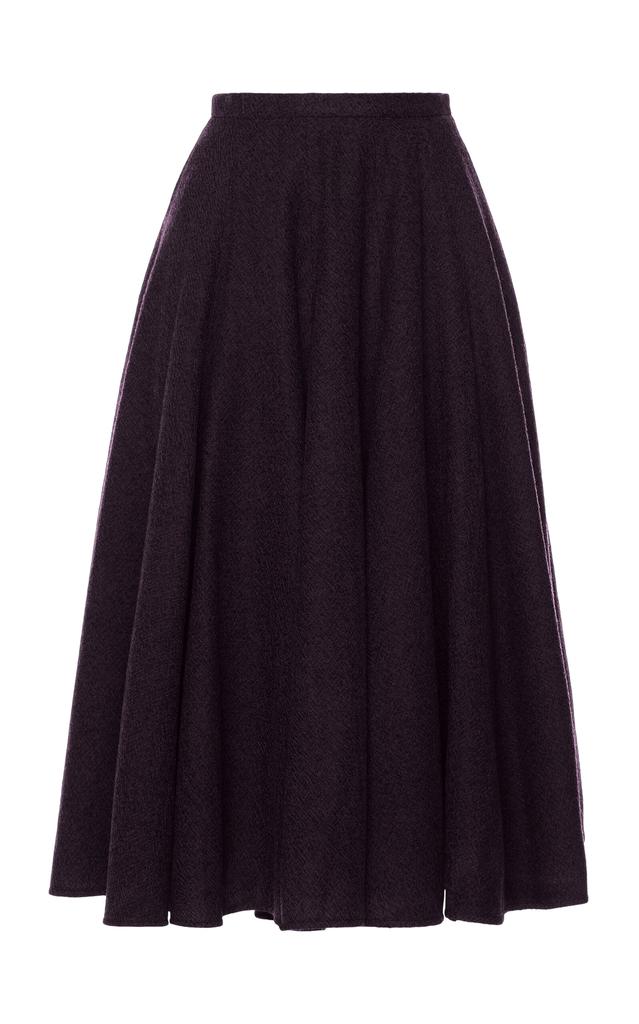 Lena Hoschek Lena Hoschek - Daydream Wool Midi Skirt - Purple - S - Moda Operandi