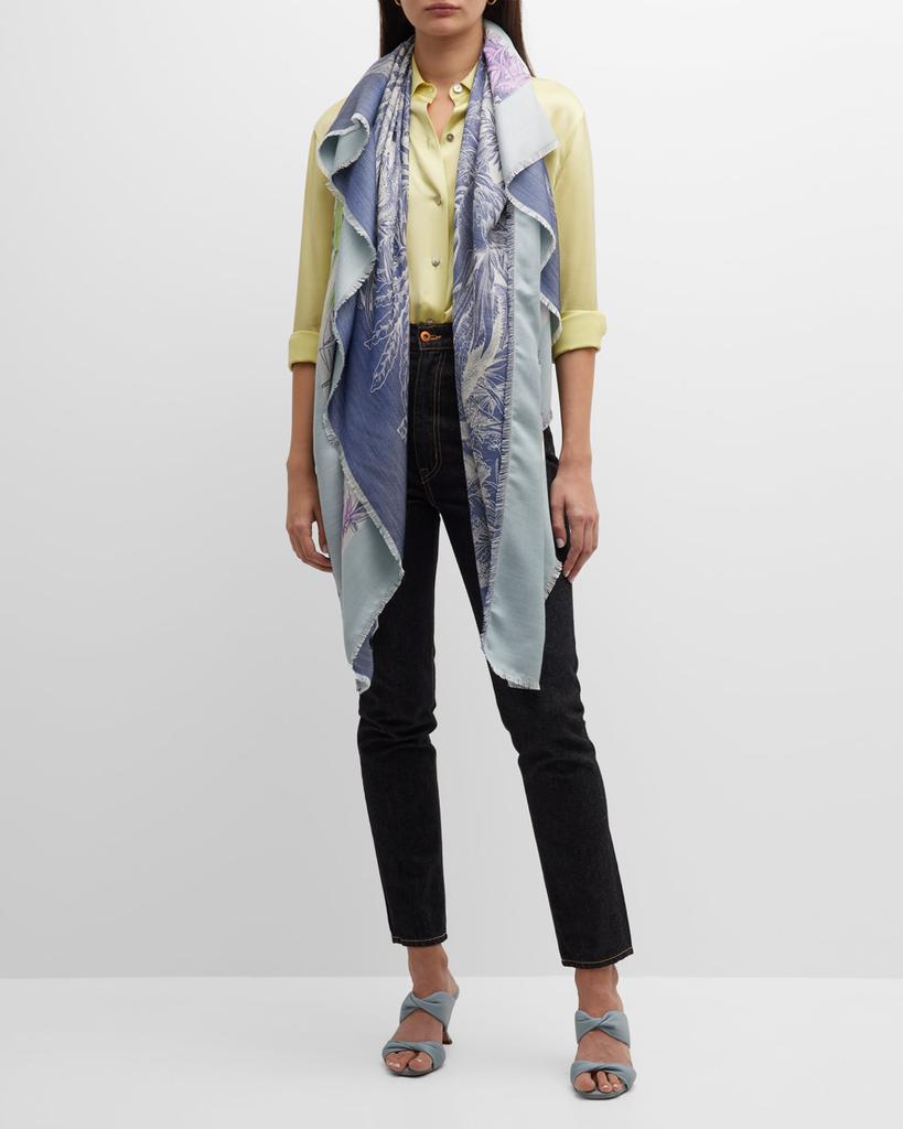 Rani Arabella Kenya Jacquard Cashmere-Blend Shawl
