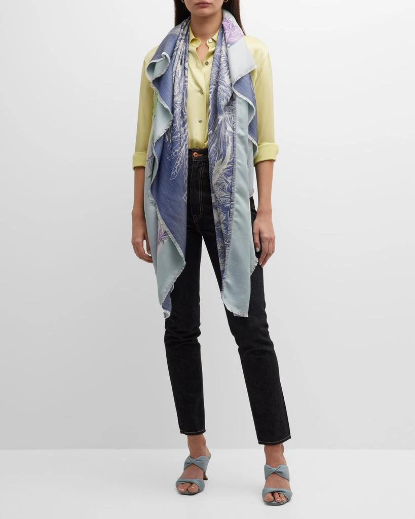 Rani Arabella Kenya Jacquard Cashmere-Blend Shawl 2