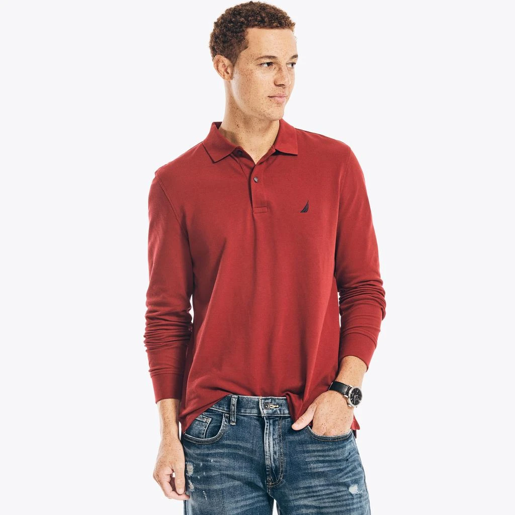 Nautica Mens Classic Fit Long-Sleeve Deck Polo 7