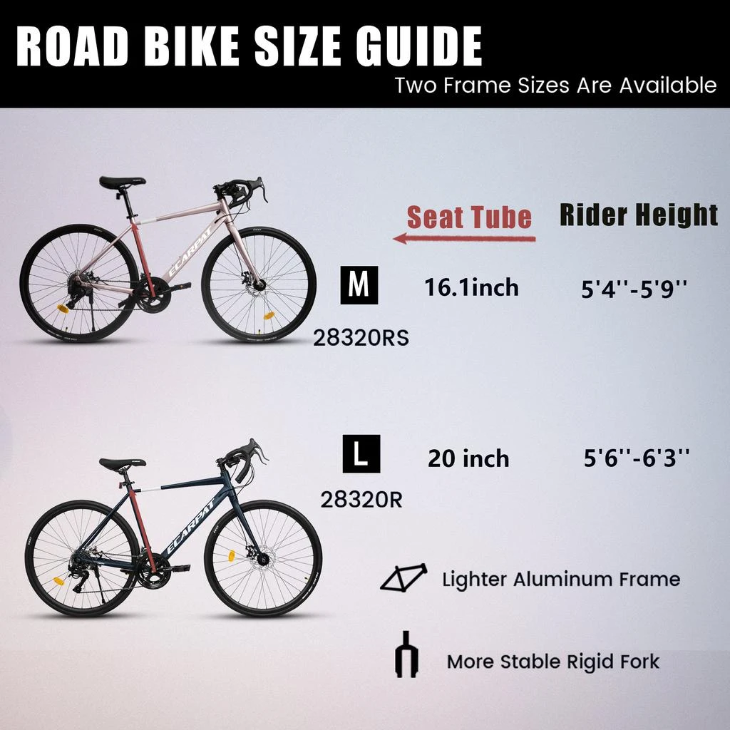 Streamdale Furniture Streamdale 700C Road Bike Disc Brakes, Aluminum Frame, 16-Speed, L Size 3
