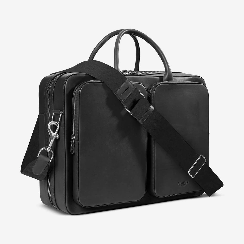 Shinola Shinola Canfield Black Vachetta Leather Traveler Brief 20227982 2