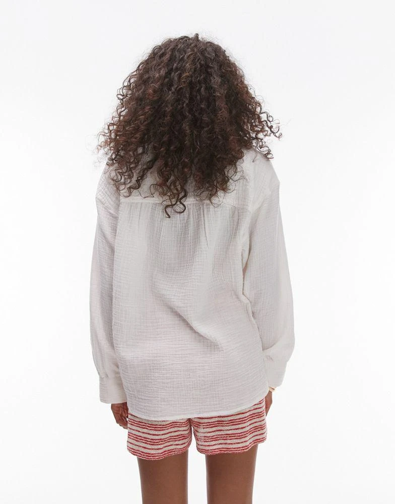 Topshop Topshop cotton casual shirt in ivory 4