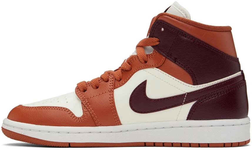 Jordan White & Orange Air Jordan 1 Mid Sneakers 3