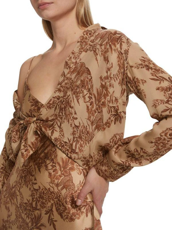 L'Agence Nina Safari-Print Silk Blouse 4