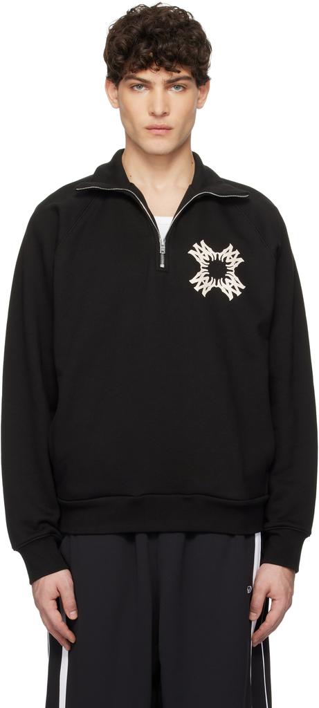 AMIRI Black MA Quad Half-Zip Sweatshirt - Hoodies - Compare Prices