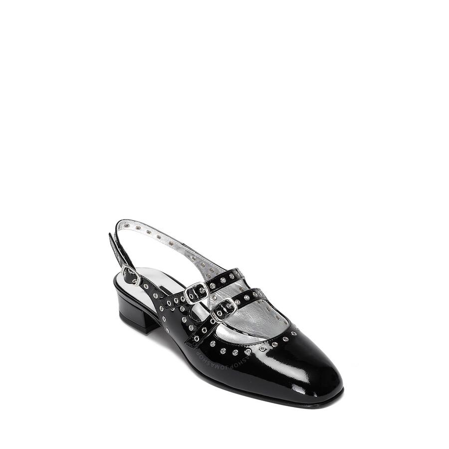 Carel Ladies Black Patent Queen Slingback Mary Janes