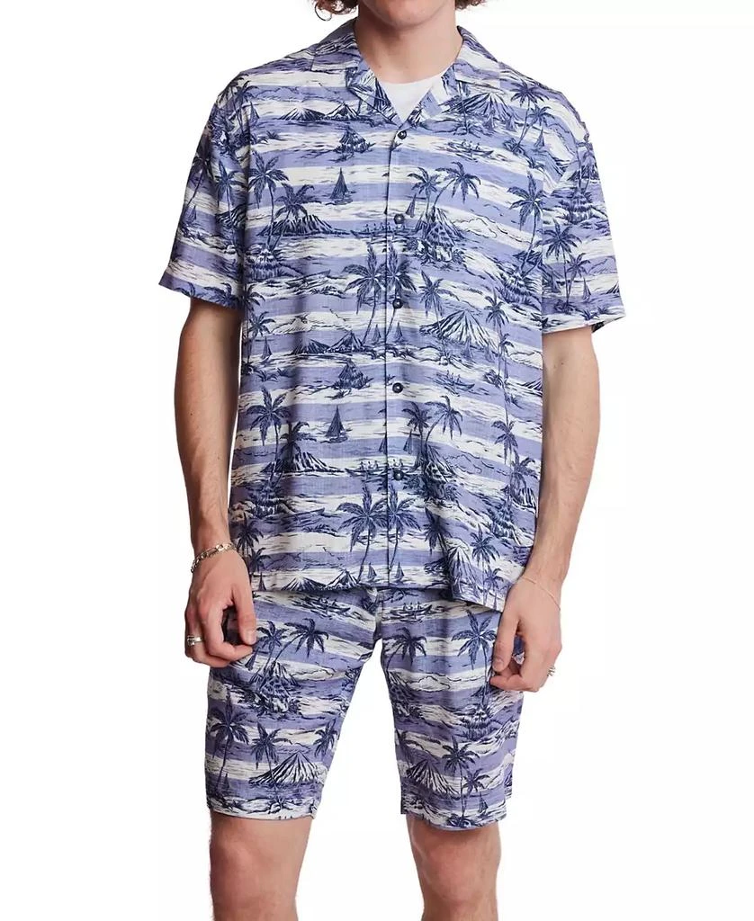 Paisley & Gray Men's Slim Fit Short Sleeve Printed Button Front Camp Shirt 1