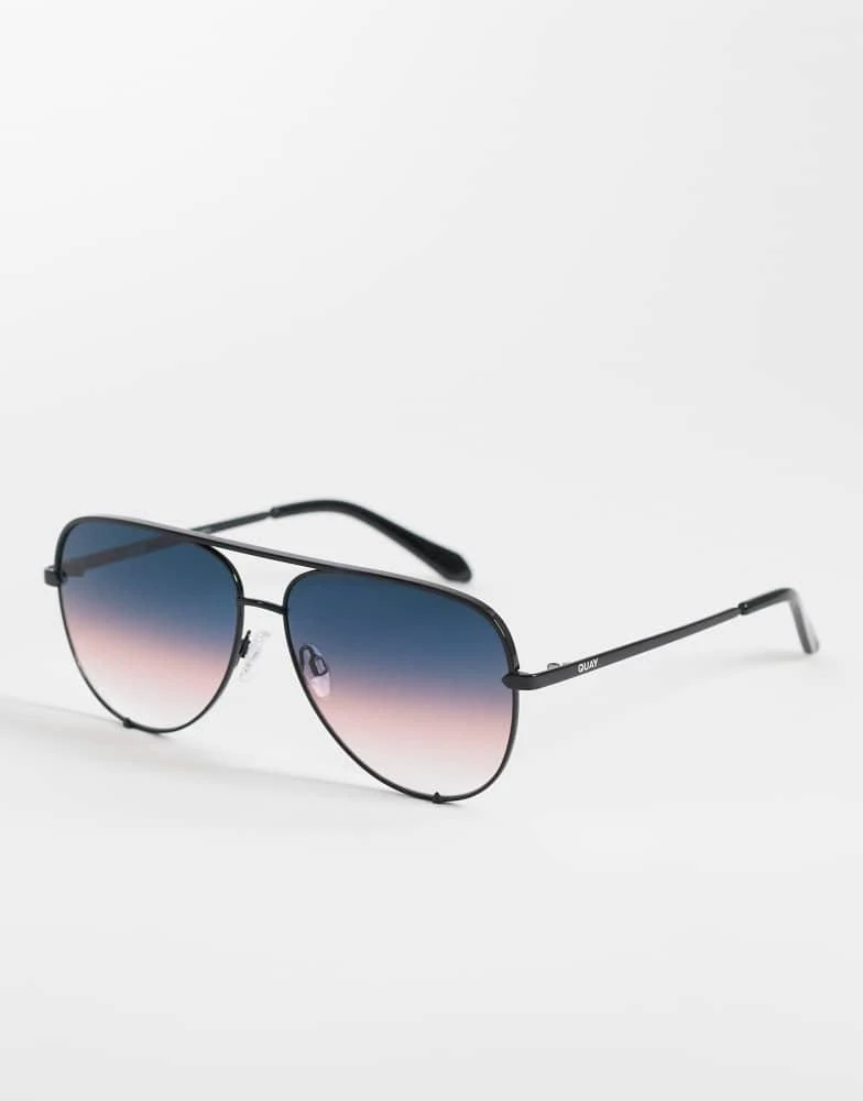 NEW QUAY unisex polarized homestretch sunglasses in black Quay Unisex Polarized Homestretch Sunglasses In Black  main image 4