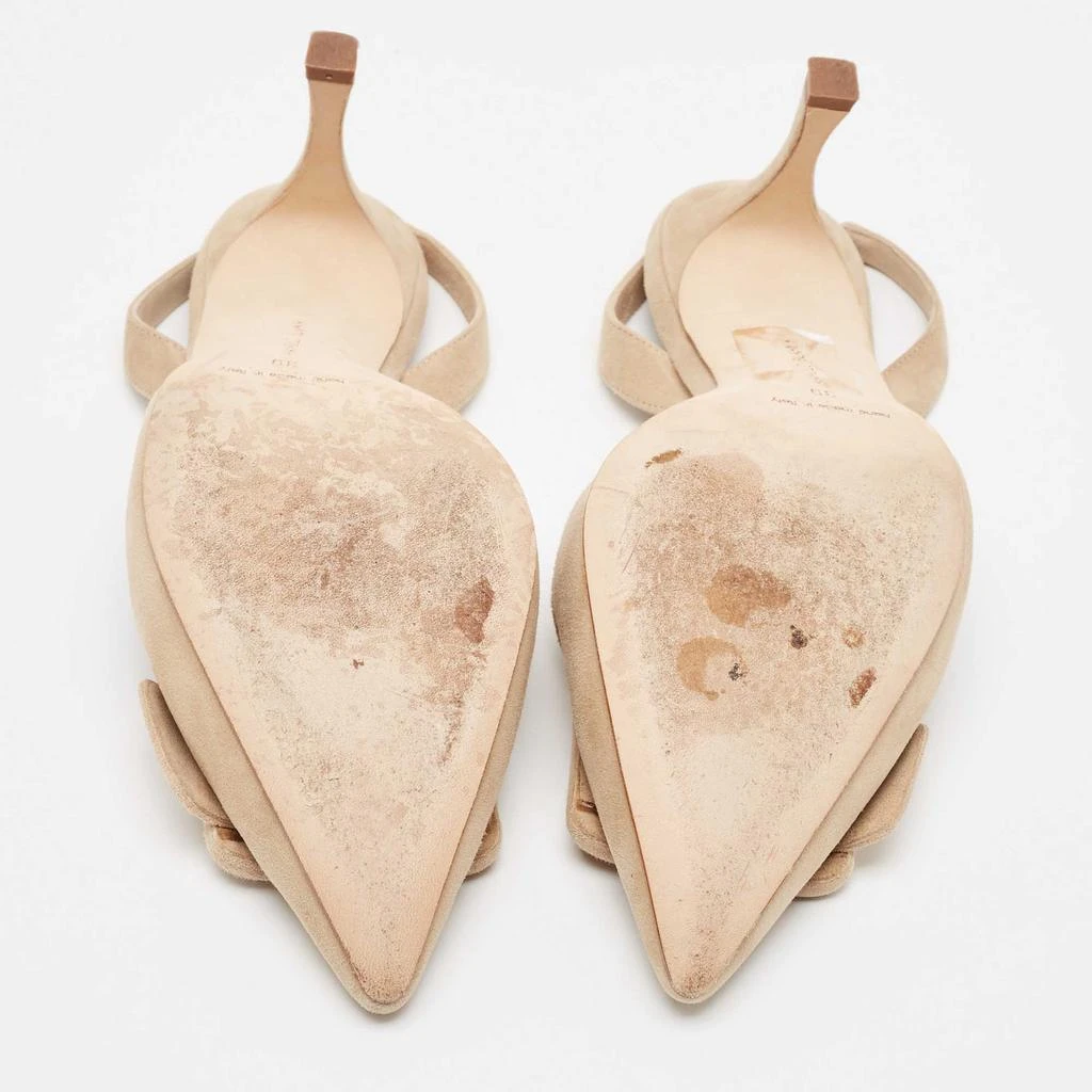 Manolo Blahnik Manolo Blahnik Beige Suede Maysli Slingback Pumps Size 39 6