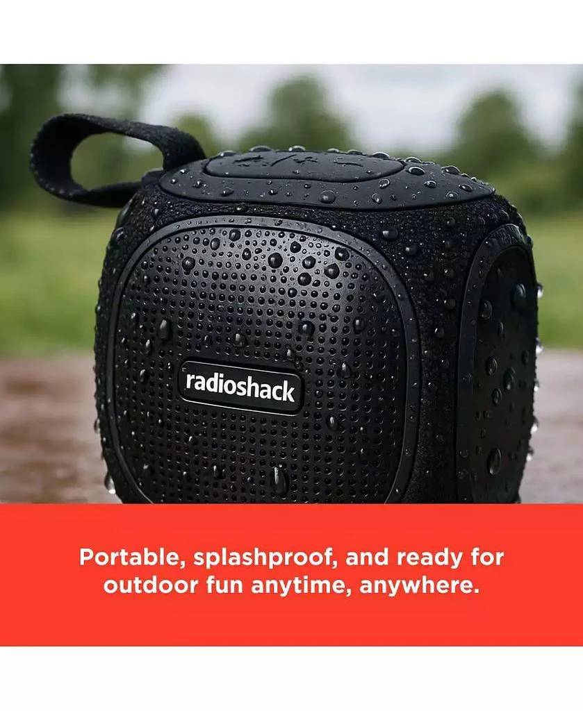 RadioShack 10W Mini Bluetooth Portable Speaker IPX5 Splashproof With FM Radio Black and Green 3