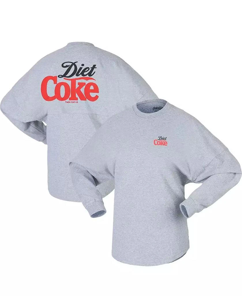 Spirit Jersey Men's and Women's Heather Gray Diet Coke Long Sleeve T-shirt 1