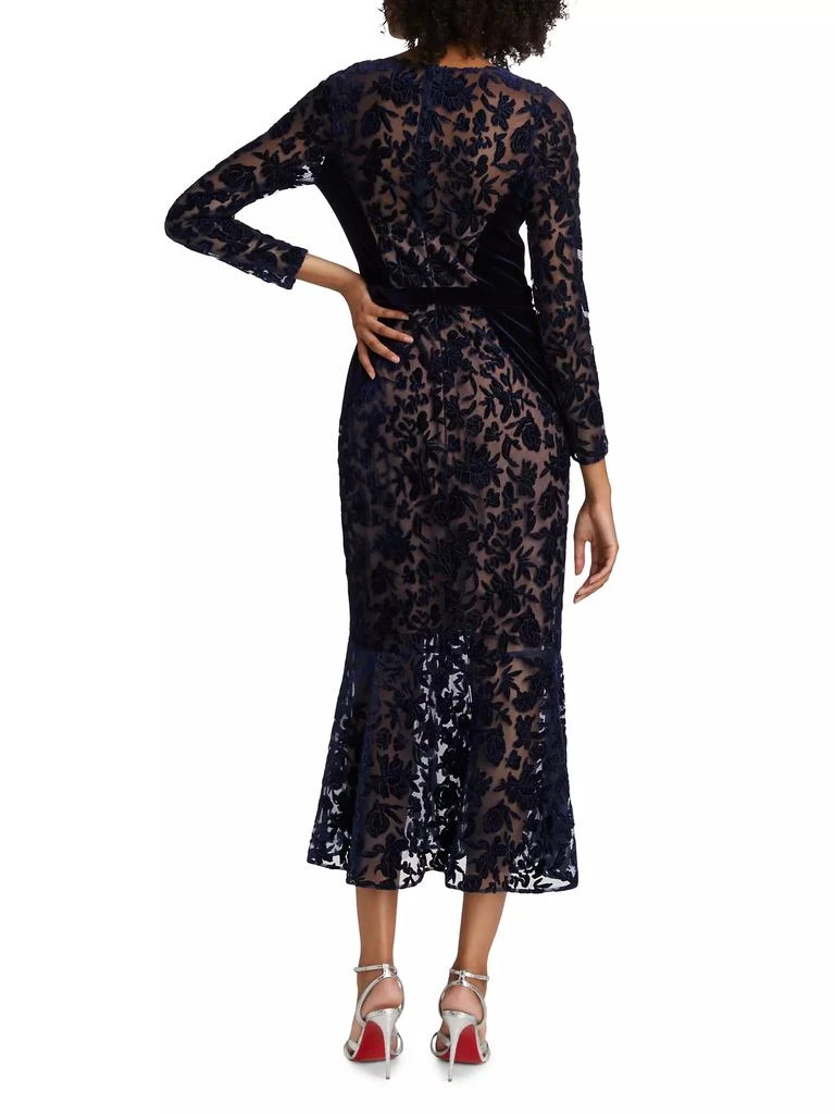 MARCHESA Velvet Lace Cocktail Dress 5