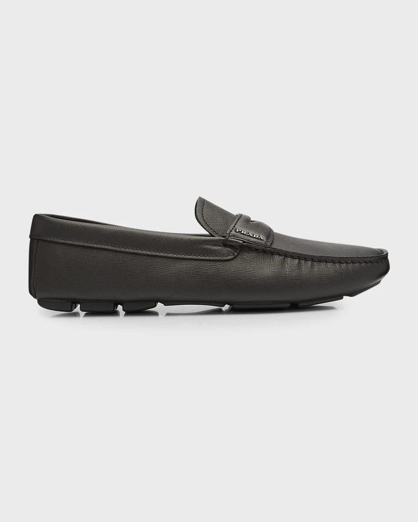 Prada Men's Saffiano Leather Penny Drivers 1