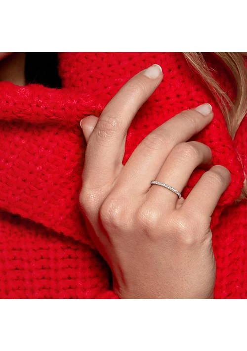 Belk & Co. Co. Lab Created Created White Sapphire Semi Eternity Ring In 10K Yellow Gold 4