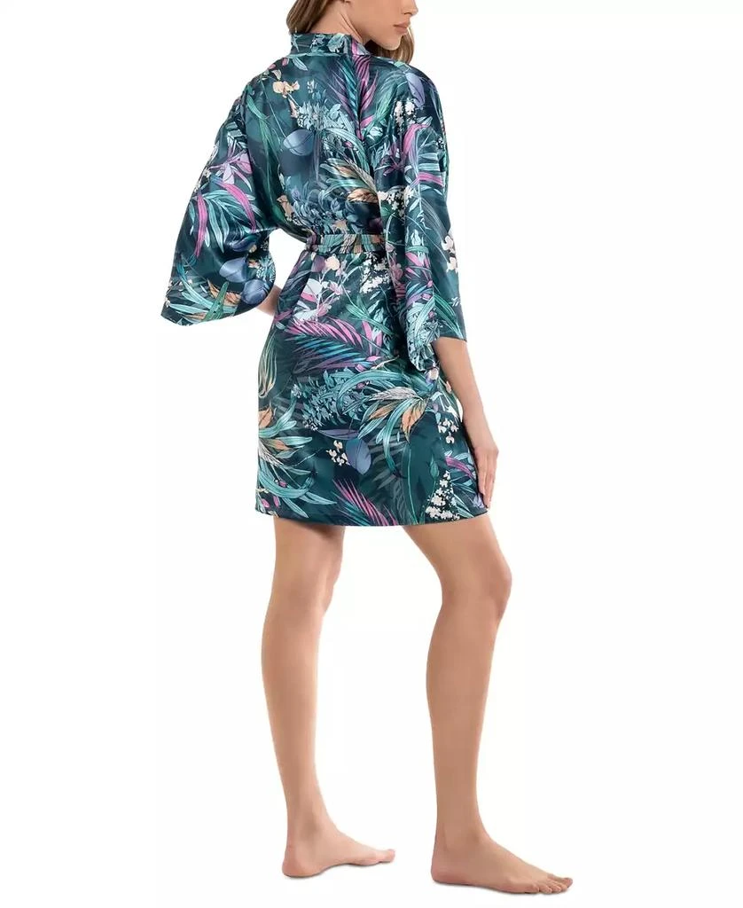 Linea Donatella Women's Printed Satin Wrap Robe 2