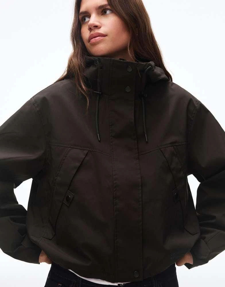 Bershka Bershka Technical jacket with water-resistant 
winter-resistant hood in black 2