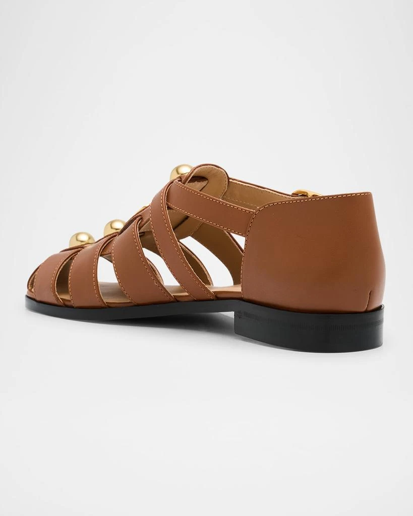 Valentino VLogo Stud Leather Fisherman Sandals 4