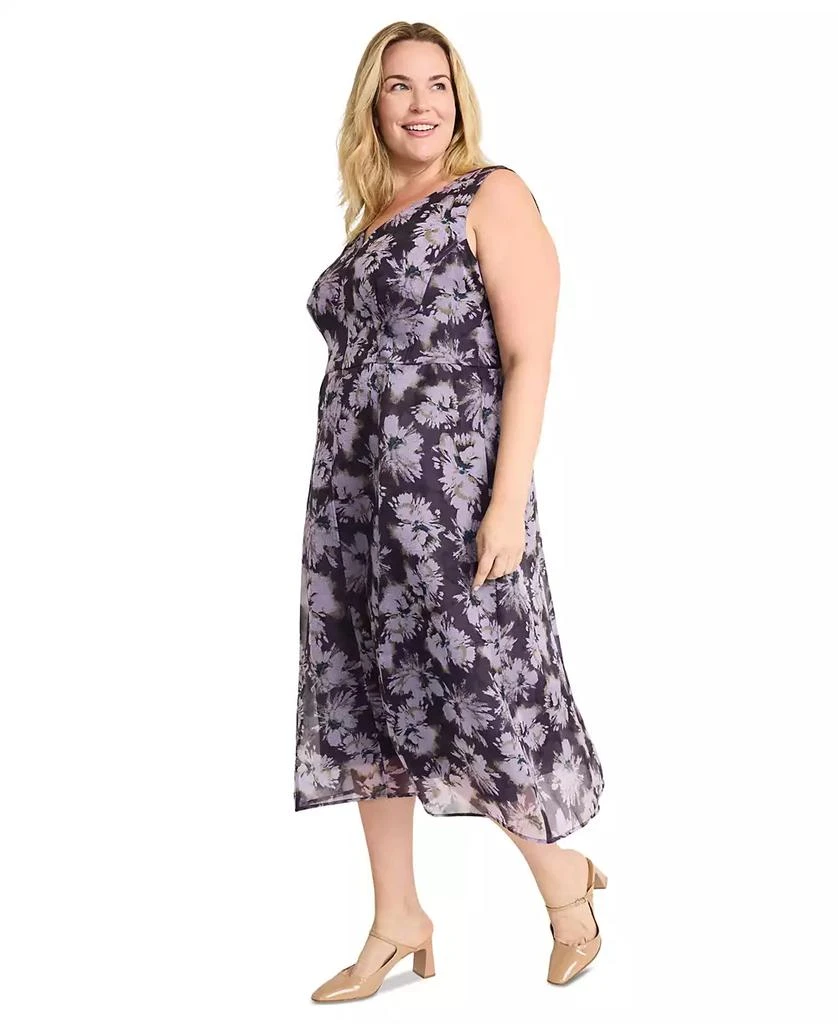 Maggy London Plus Size Sleeveless Jacquard Midi Dress 3