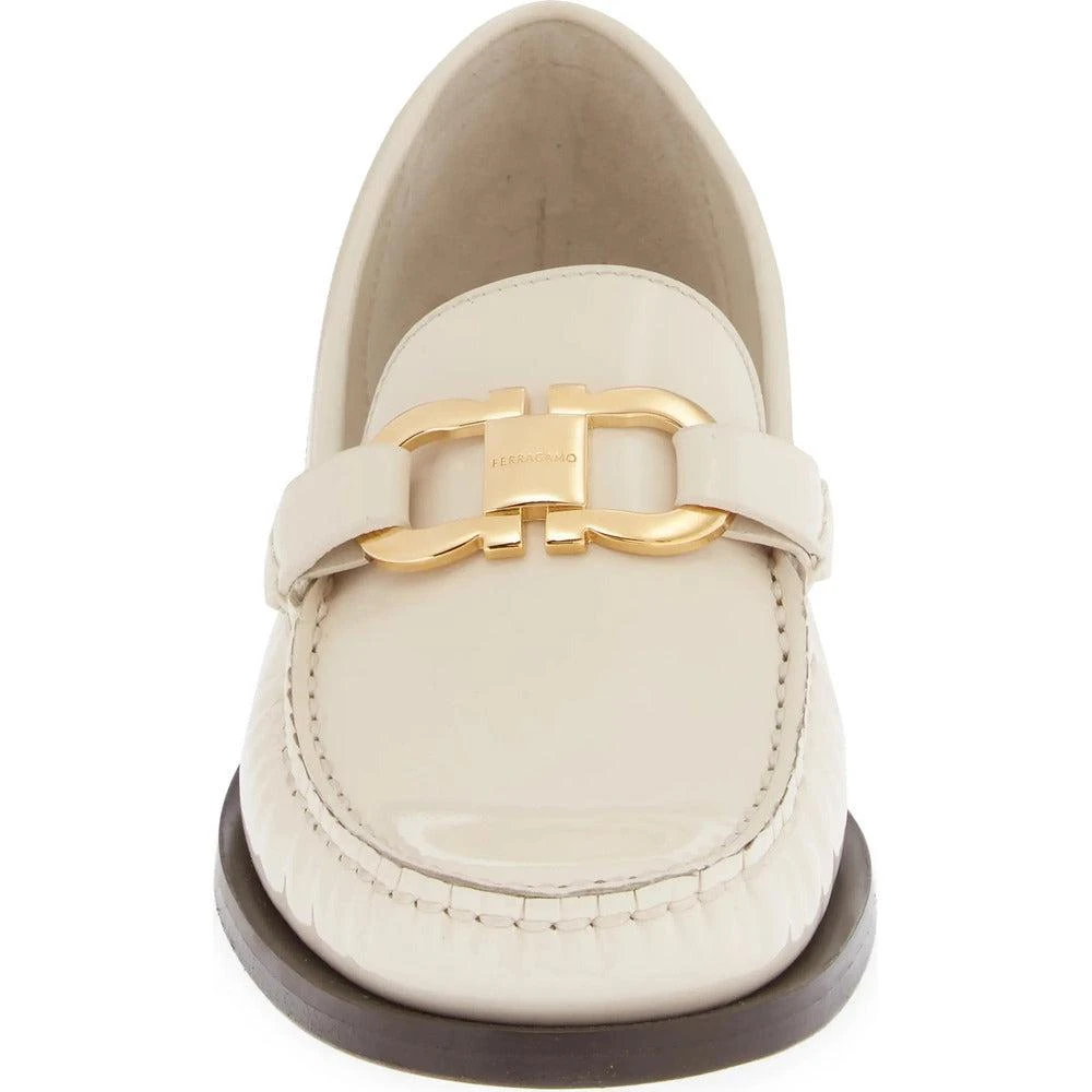 Salvatore Ferragamo Women's Maryan Bit Patent Leather Loafer, Mascarpone 1