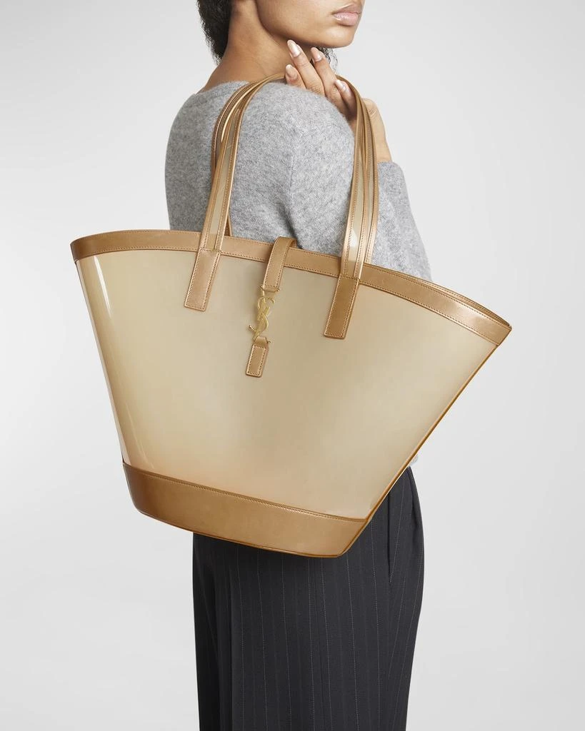Yves Saint Laurent Medium YSL Vinyl Tote Basket Tote Bag 4