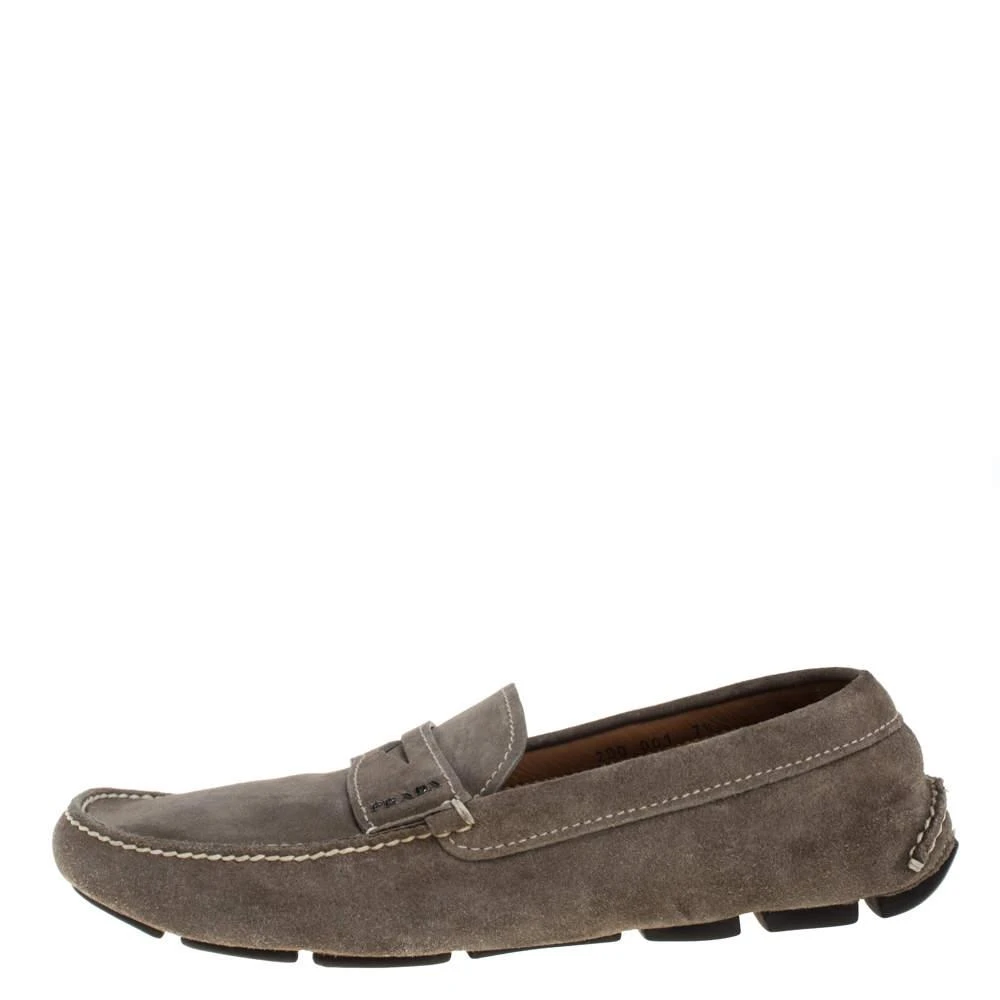 Prada Prada Olive Green Suede Penny Loafers Size 41.5 2