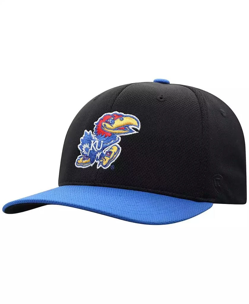Top of the World Men's Black Kansas Jayhawks Reflex Fitted Hat 2