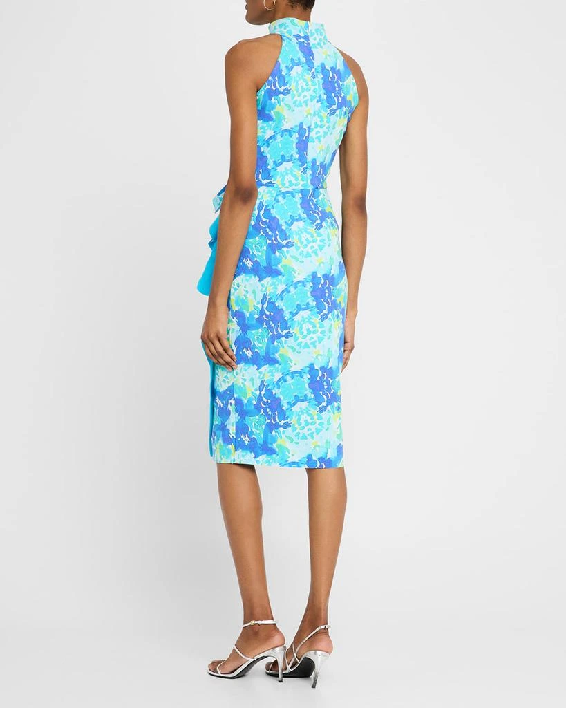 Chiara Boni Amenadiel Floral Print Side-Drape Halter Dress 3