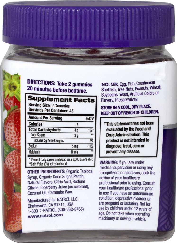 Natrol Sleep & Relaxation: Melatonin 10 mg Strawberry Gummies