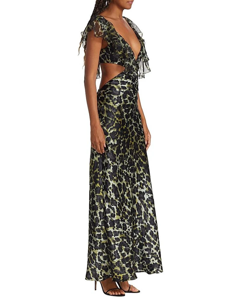 Adriana Iglesias Malia Leopard Silk Cut-Out Dress 3