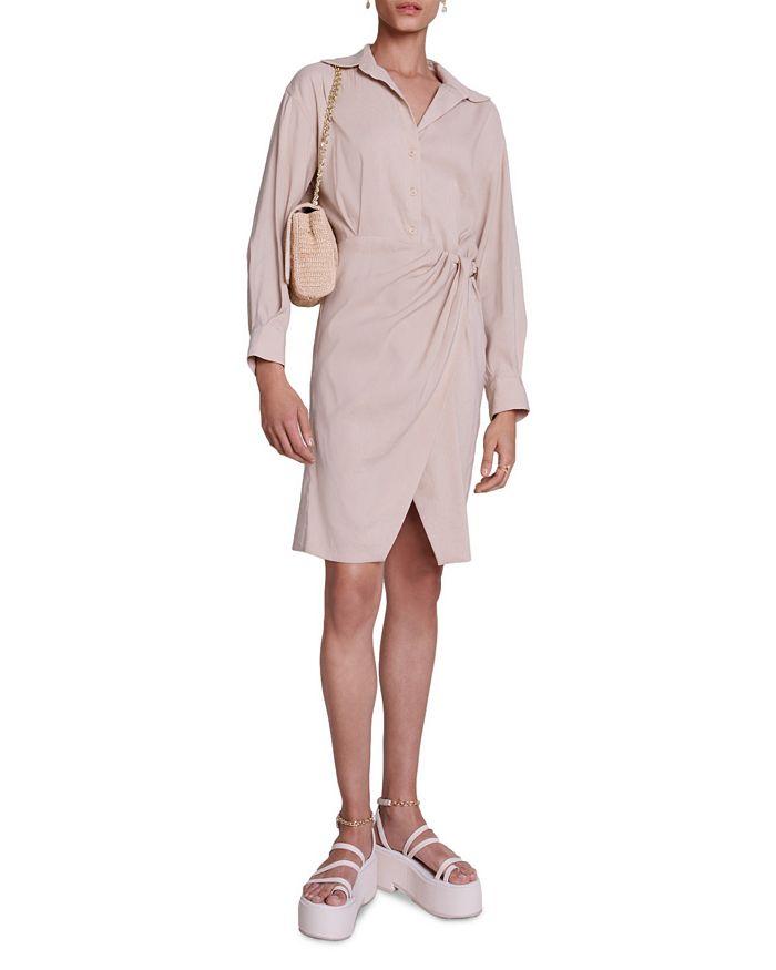 Maje Linen Collared Dress