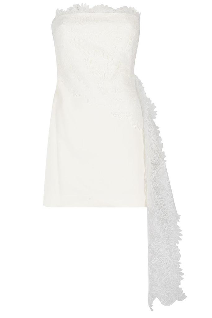 David Koma Asymmetric Lace Top Mini Dress