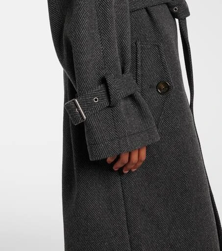 Acne Studios Herringbone belted wool-blend coat 6
