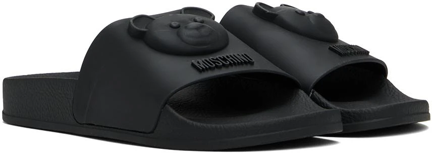 Moschino Black Teddy Bear Pool Slides 4