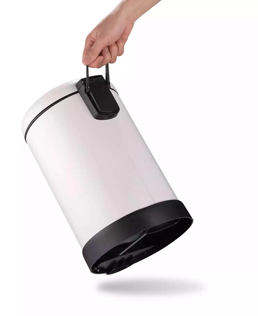 QualiaZero 6L / 1.6 Gal + 6L / 1.6 Gal Round Stainless Steel Step Can Combo - Matte White 3