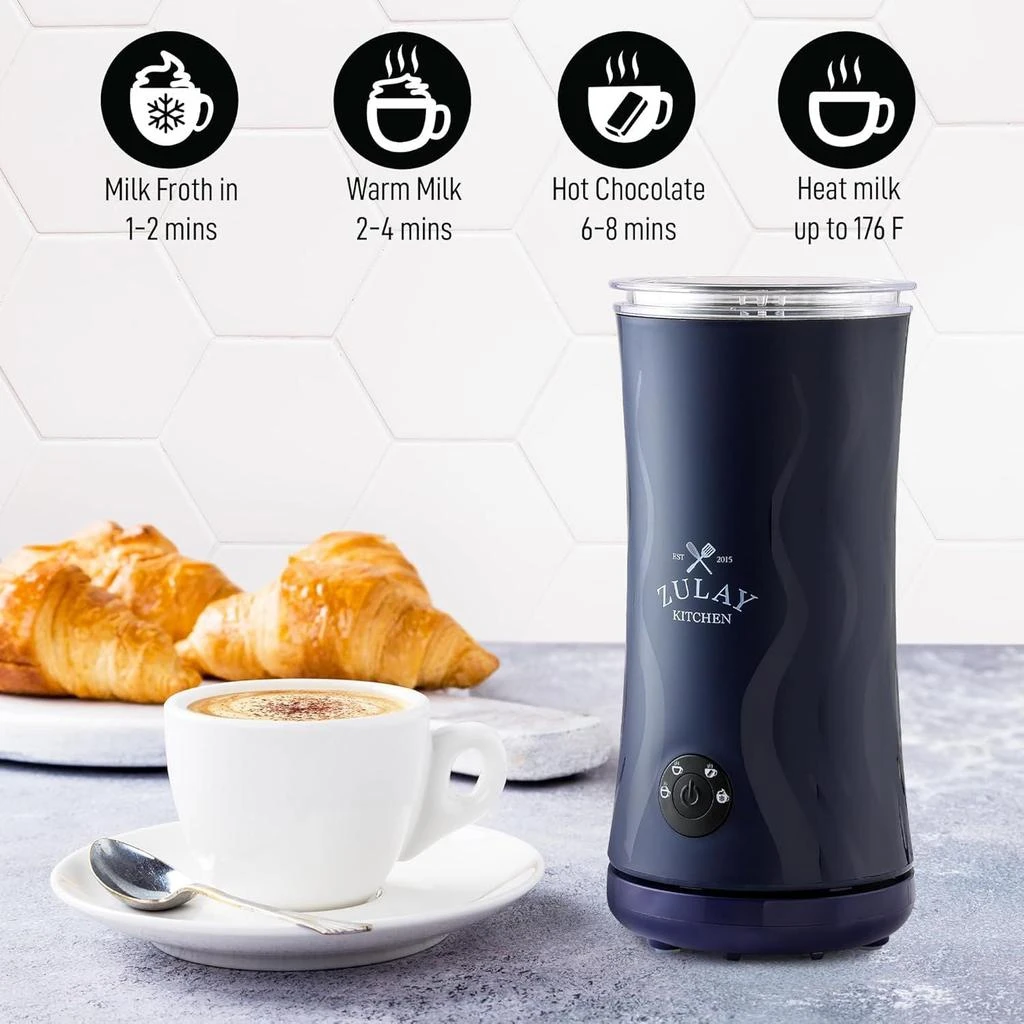 Zulay Kitchen Powerful 4-in-1 Electric Milk Frother and Steamer 5
