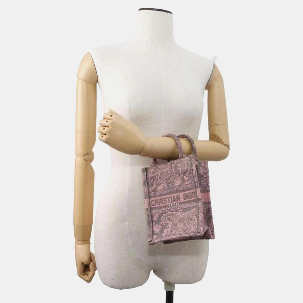 Dior Dior Pink/Grey Canvas Mini Toile de Jouy Book Tote Bag