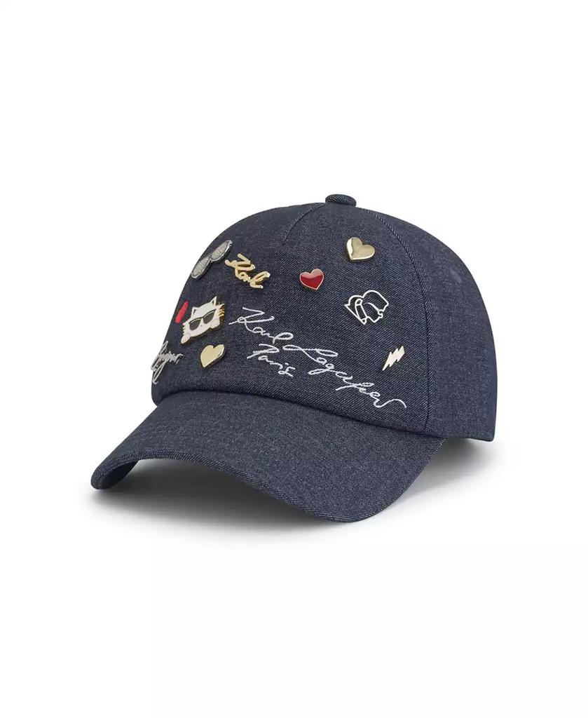 Karl Lagerfeld Paris Women's Charm Denim Baseball Hat