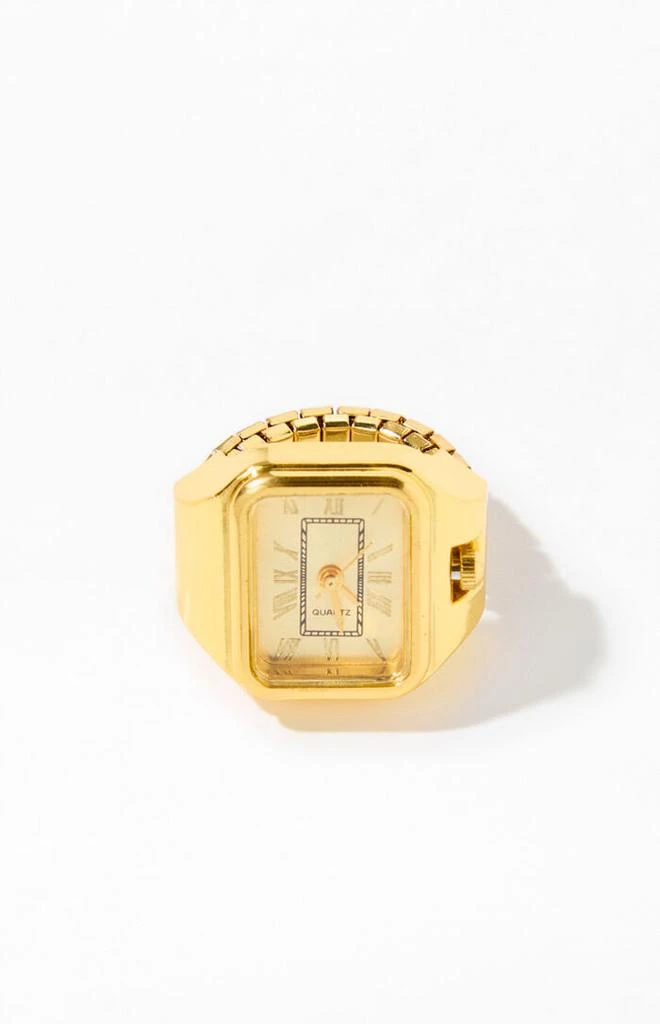 PacSun Gold Rectangle Watch Ring from PacSun