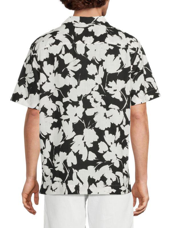 BUGATCHI Jackson Floral Superfine Cotton Camp Shirt