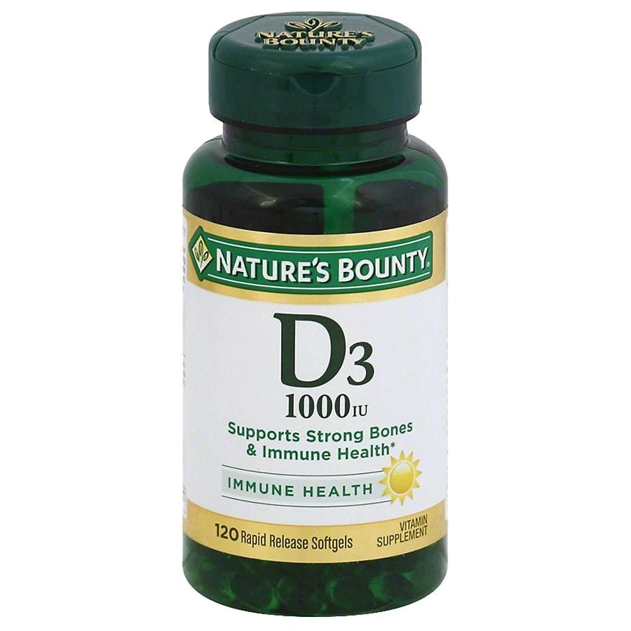 Nature's Bounty D3-1000 IU Vitamin Supplement Softgels 1
