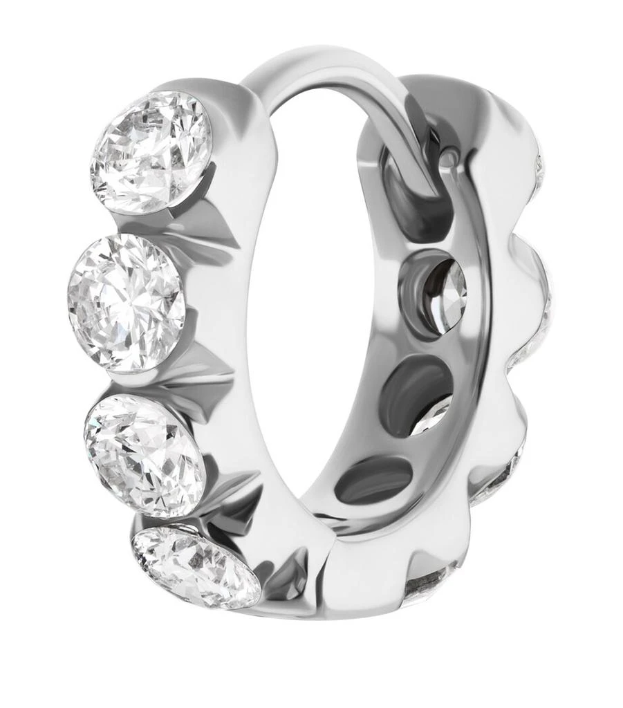 Maria Tash White Gold Invisible Set Large Diamond Eternity Hoop Earring (6.5mm) 1