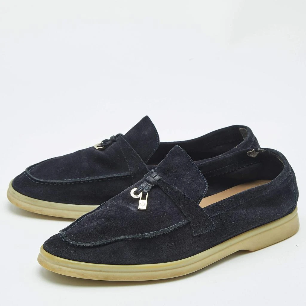 Loro Piana Loro Piana Navy Blue Suede Summer Charms Walk Loafers Size 39.5 2
