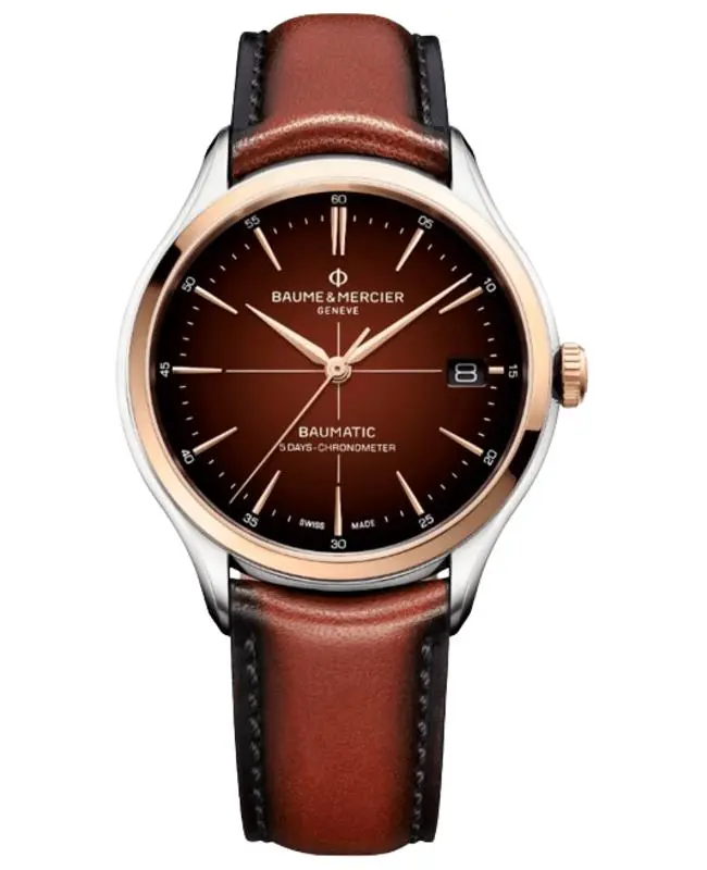 Baume & Mercier Clifton Automatic Chocolate Dial Leather Strap Men's Watch 10713